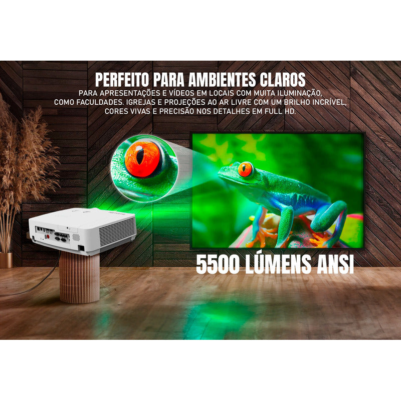 Projetor Byintek 5500 Lumens Ansi 3LCD Laser Full Hd