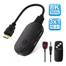 Switch Hdmi 3x1 8k/60hz 4k/144hz Preto - Dorn Jl