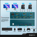 Hub Kvm Switch Hdmi Usb-c 2x Pcs P/ 2x Tela 8k Usb 3.0 Pd