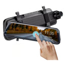 Câmera De Ré + Frontal Com Gravação Retrovisor 9 Polegadas