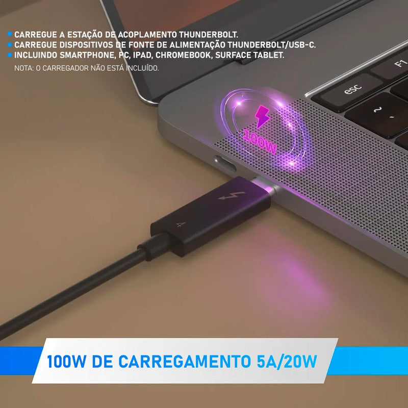 Cabo Dorn Thunderbolt 4 1m 8k@60hz Usb-c Ouro