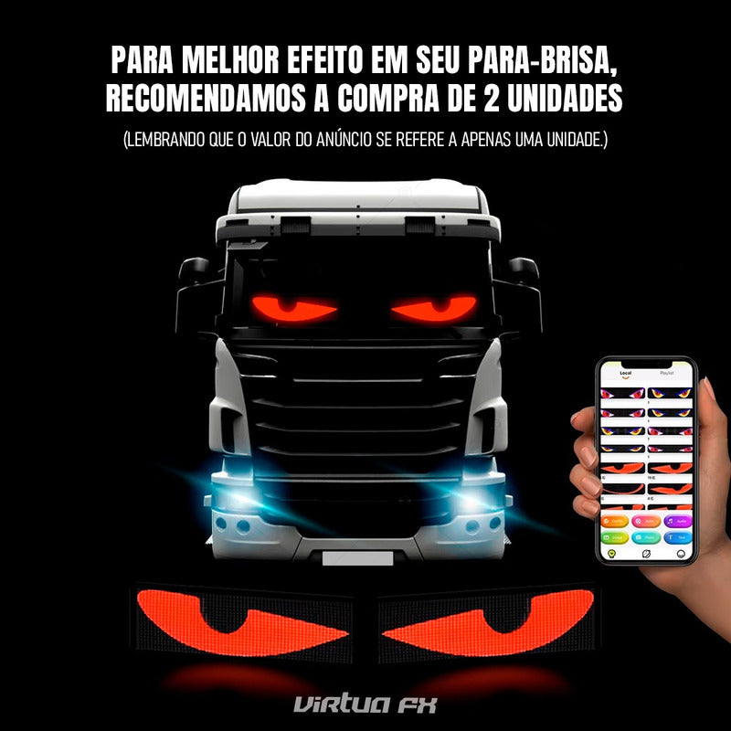Tela Led Flexível 64x14cm Imagens E Textos Colorido 40w