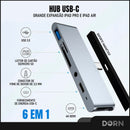 Hub Dorn Pro 6 Em 1 Usb-c Hdmi Sd/tf P2 Para iPad E Celular