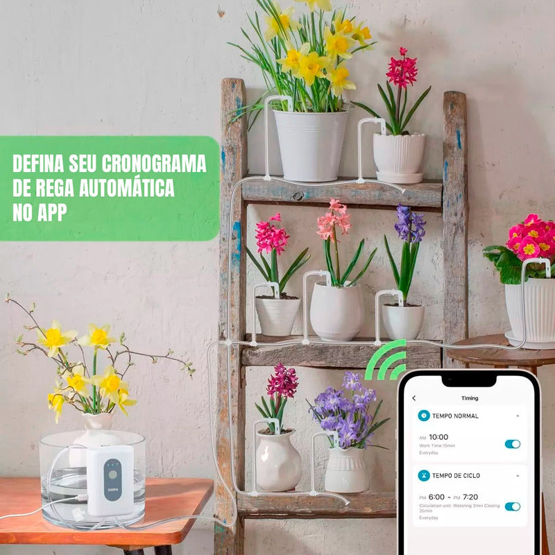 Irrigador Automático Por Gotejamento Wifi Hortas Jardins