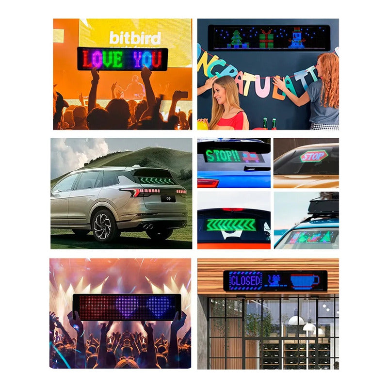 Tela Led Flexível Imagens E Textos Coloridos 180x20cm - Ip65