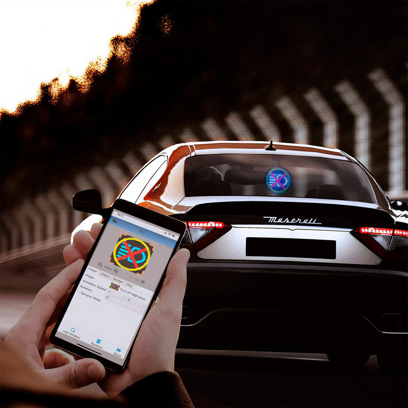 Letreiro Redondo de LED Virtua FX - 48x48 RGB, Controle Wi-Fi por App, Tela 9" e 12V/5V