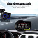 Computador de Bordo Dorn OBD2 Universal - HUD 2 em 1, Leitura de RPM, Temperatura, GPS e Alertas
