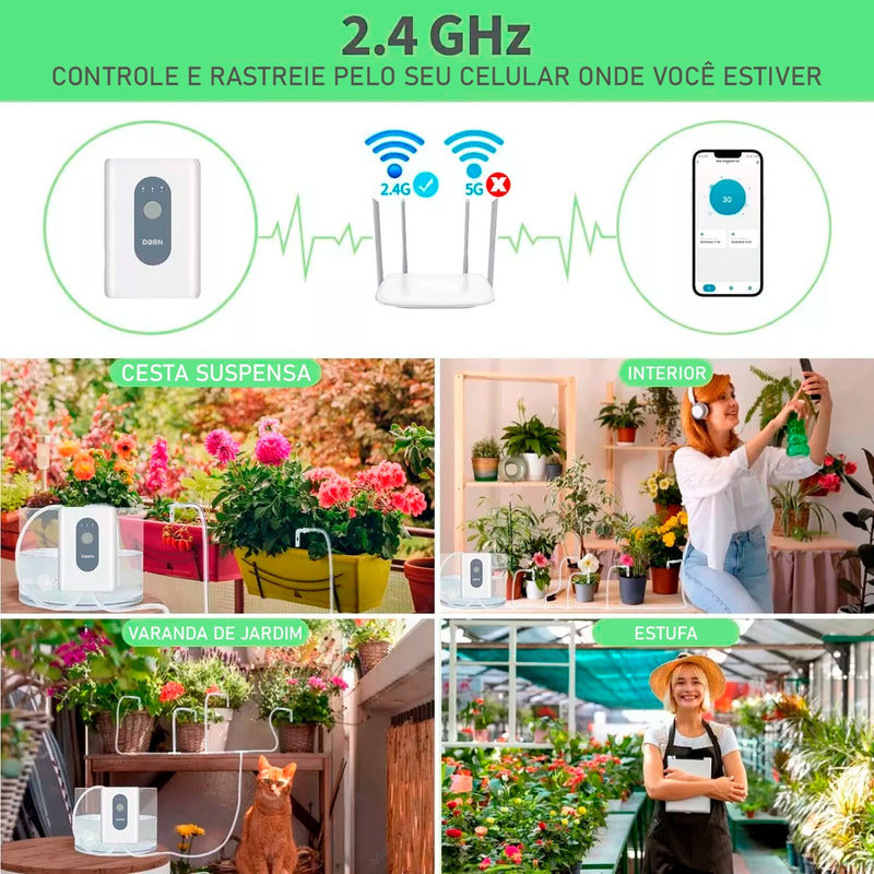 Irrigador Automático Por Gotejamento Wifi Hortas Jardins