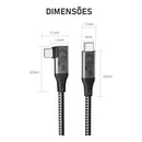 Cabo Usb 4.0 20gbps 5m Thunderbolt 3 Tipo C Pd 100w 5 Metros