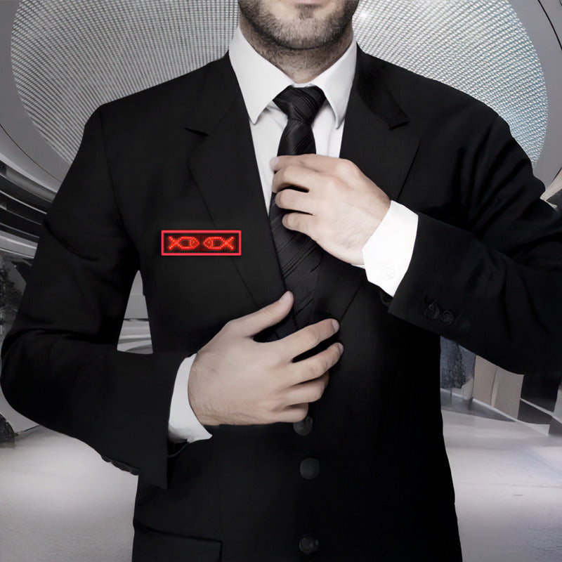 Mini Placa LED Virtua FX USB Personalizável - Crachá Digital, Bateria 25 Horas e Recarga Rápida