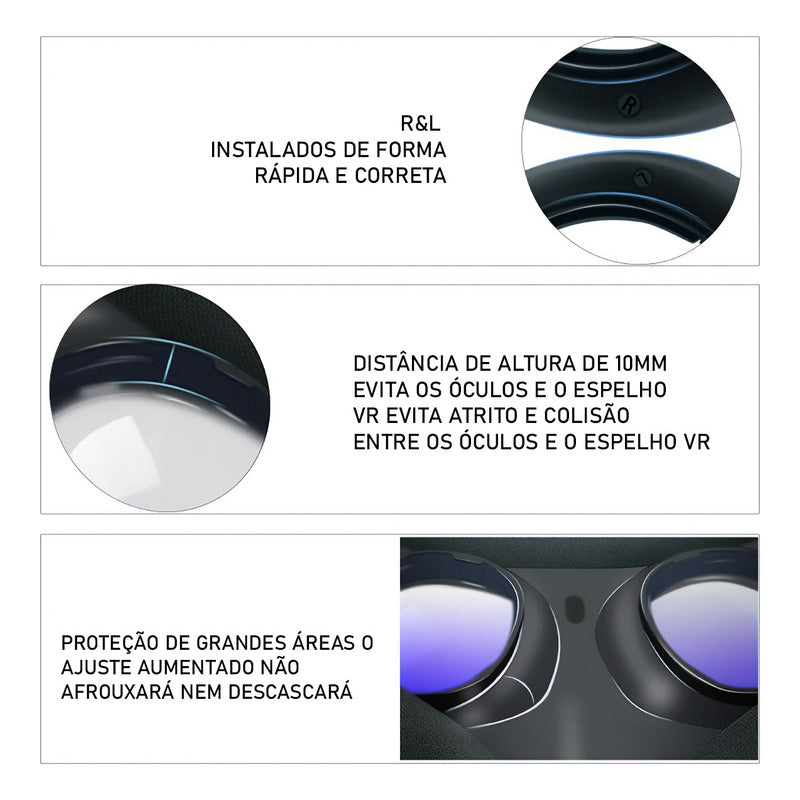 Lente de Proteção Virtua FX Anti-Azul para Meta Quest 3 - Filtro de Luz Azul e Instalação Clip-on