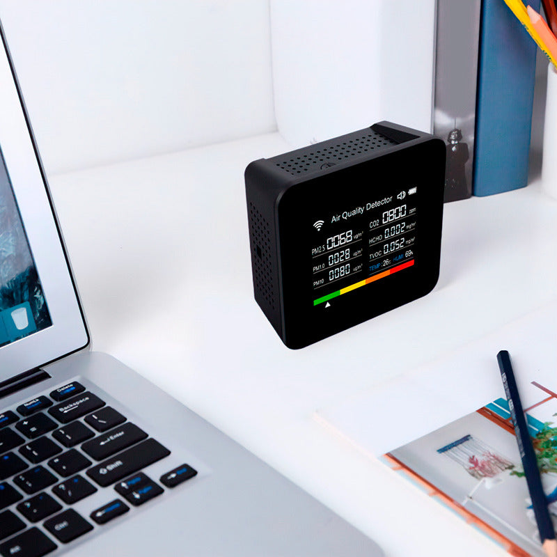 Monitor de Qualidade do Ar Dorn 5 em 1 - CO2, PM2.5, Temp/Umid. - Wi-Fi e Alertas Tuya Smart