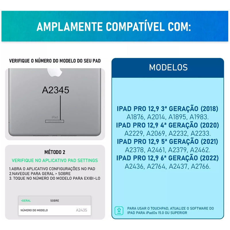 Teclado Dock Hdmi Para iPad Pro 12.9 E Air 13, Capa