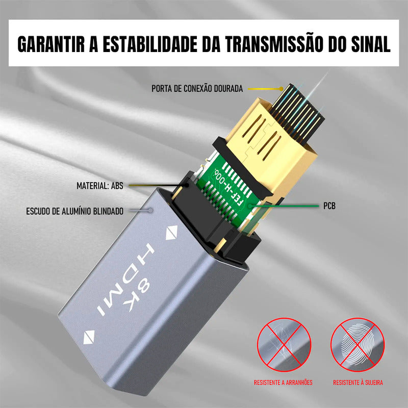 Extensor Emenda Hdmi 8k Tv Amplificador Sinal Femea + Nf