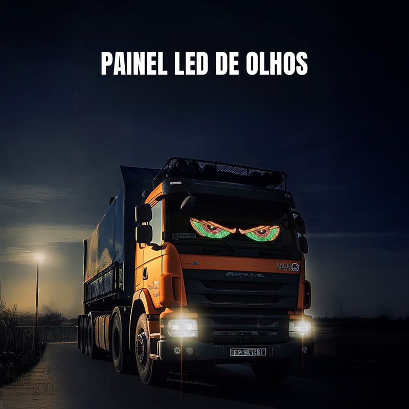 Painel LED de Olho Virtua FX para Carro - USB, Alto Brilho e Letreiro de Expressões Criativas