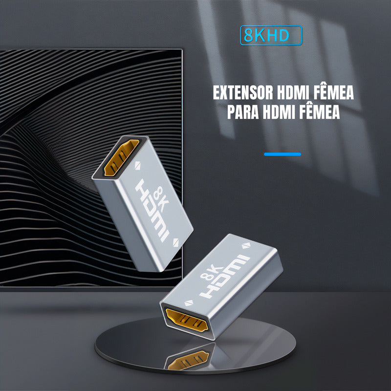 Extensor Emenda Hdmi 8k Tv Amplificador Sinal Femea + Nf