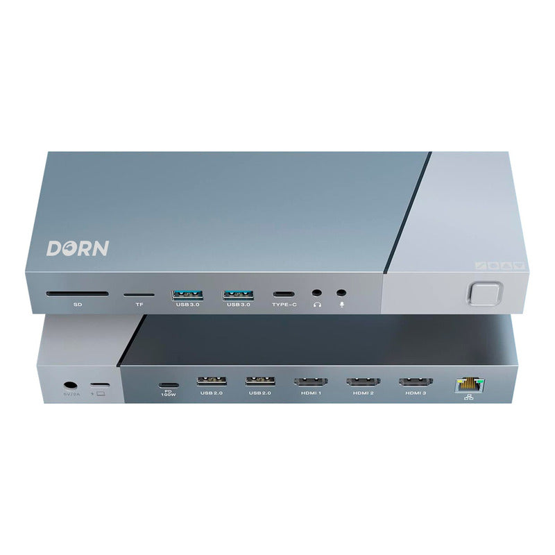 Hub Usb Dorn 15 Portas Usb-c Displaylink 3 Monitores.