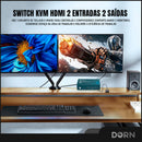 Hub Kvm Switch Hdmi Usb-c 2x Pcs P/ 2x Tela 8k Usb 3.0 Pd