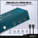 Hub Kvm Switch Displayport 2x Pcs P/ 2x Tela 4k Usb 3.0 Pd