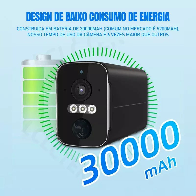 Câmera De Segurança Solar Wi-fi Full Hd 1080p 120° Noturna