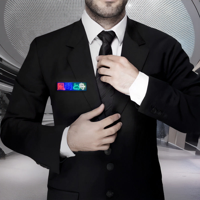 Mini Placa LED Virtua FX USB Personalizável - Crachá Digital, Bateria 25 Horas e Recarga Rápida