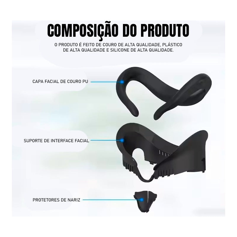 Capa Espaçador E Mascara Facial De Espuma Para Quest 3