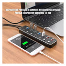 Hub USB 3.0 7 em 1 Dorn - Dock Station com Interruptores Individuais e Carregamento Rápido