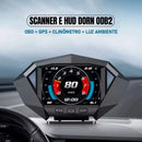 Computador de Bordo Dorn OBD2 Universal - HUD 2 em 1, Leitura de RPM, Temperatura, GPS e Alertas