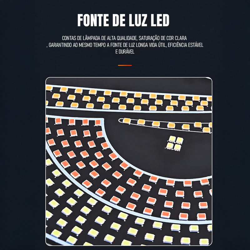 Painel LED de Olho Virtua FX para Carro - USB, Alto Brilho e Letreiro de Expressões Criativas