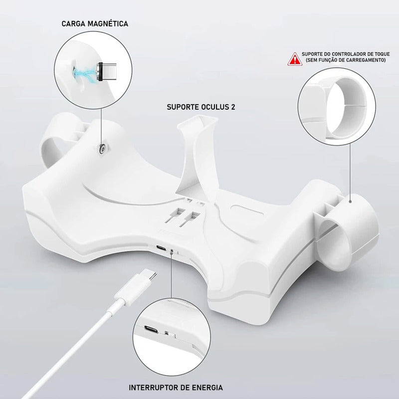 Suporte Stand De Carregamento Magnetico Para Oculus Quest 2