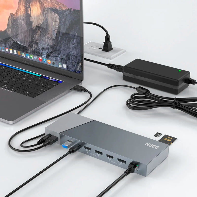 Dockstation Dorn Thunderbolt Hub Usb-c Displaylink 3x Monitores