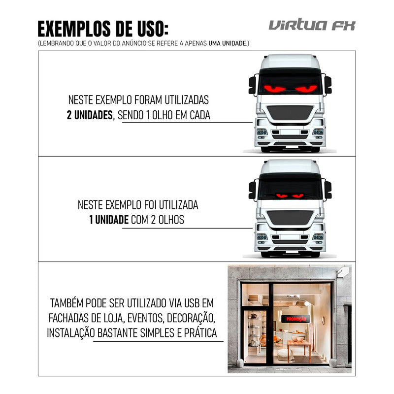 Tela Led Flexível 64x14cm Imagens E Textos Colorido 40w