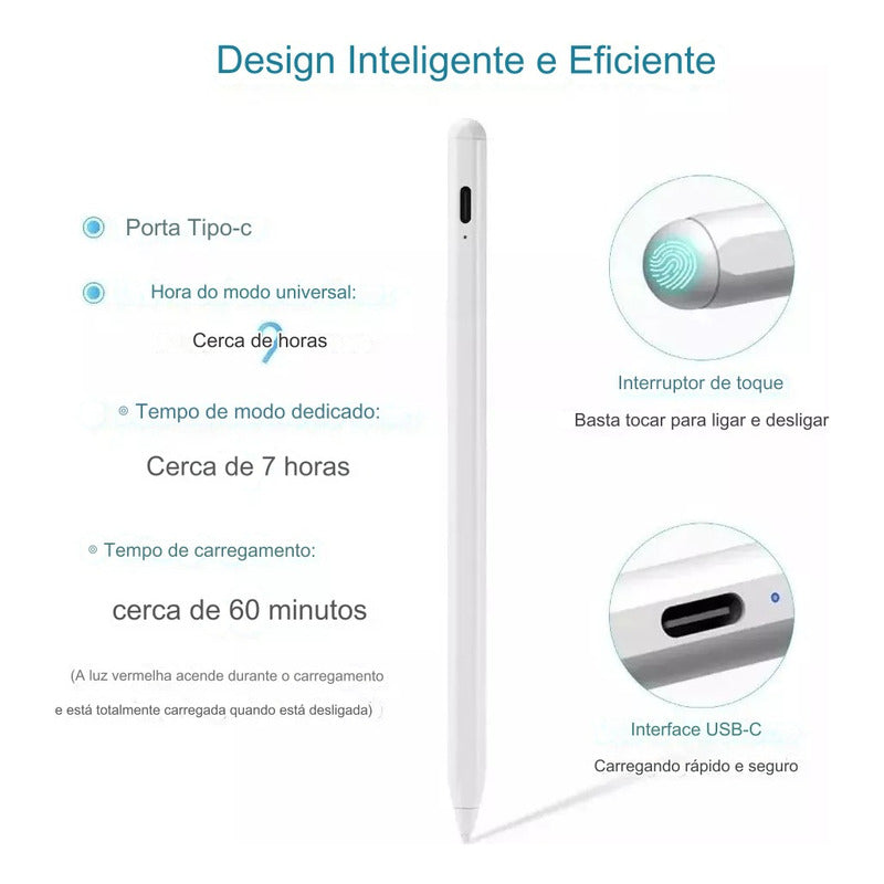 Caneta Stylus Com Palm Rejection Compativel iPad Ou Android