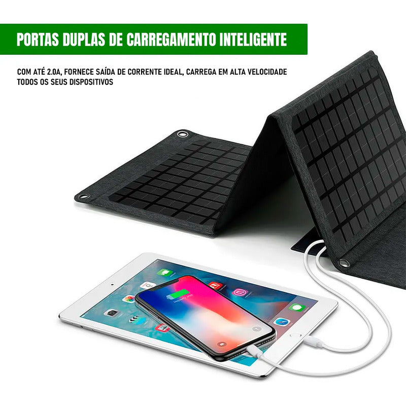 Carregador Energia Solar Usb-c Pd Para Celular Portátil 30w