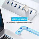 Hub USB 3.0 7 em 1 Dorn - Dock Station com Interruptores Individuais e Carregamento Rápido