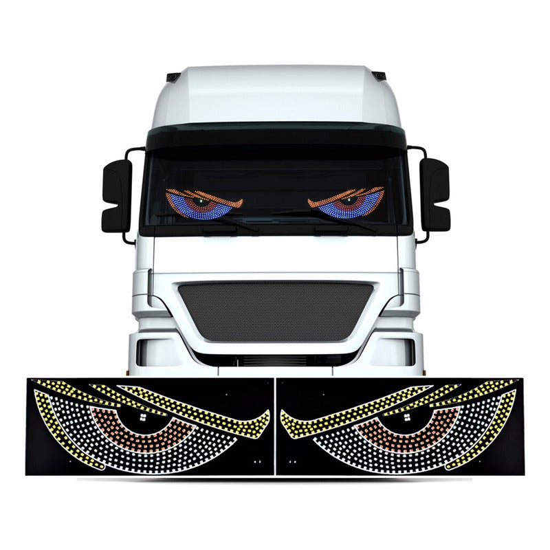Painel LED de Olho Virtua FX para Carro - USB, Alto Brilho e Letreiro de Expressões Criativas