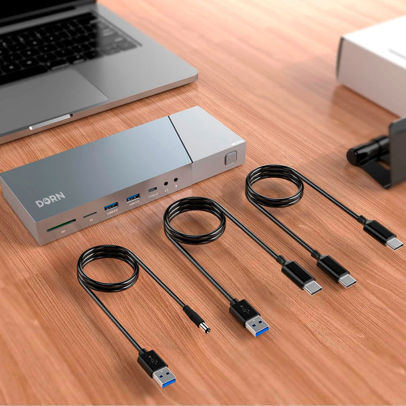 Hub Usb Dorn 15 Portas Usb-c Displaylink 3 Monitores.