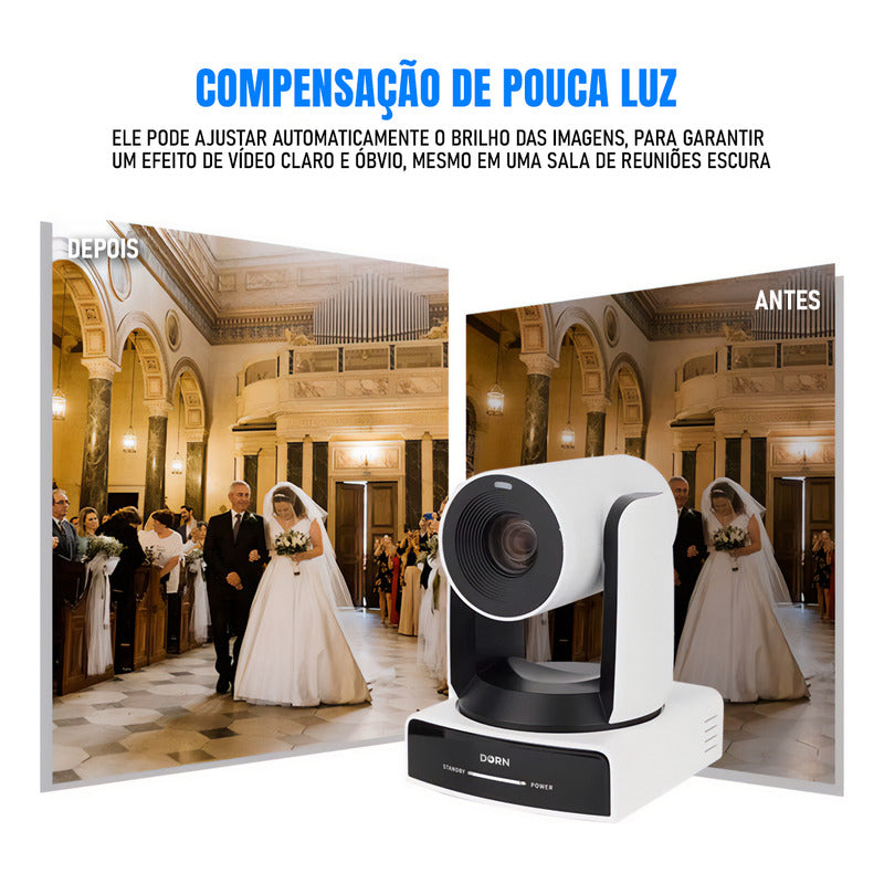 Câmera Dorn 30X 4k 60fps Ndi Hx Onvif Hdmi Usb Rj45 3d-sdi