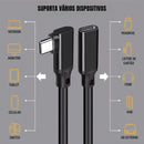 Cabo Extensor USB-C 3.2 Gen 2 Dorn - 10Gbps, Carregamento 100W e Vídeo 4K