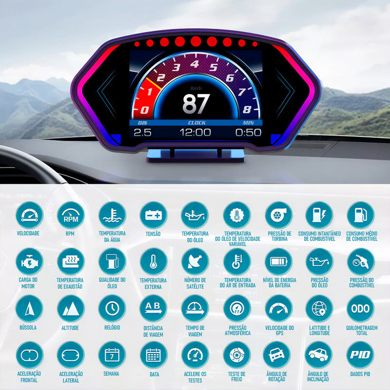 Computador De Bordo Universal Obd2 Display Hud Carro - Dorn