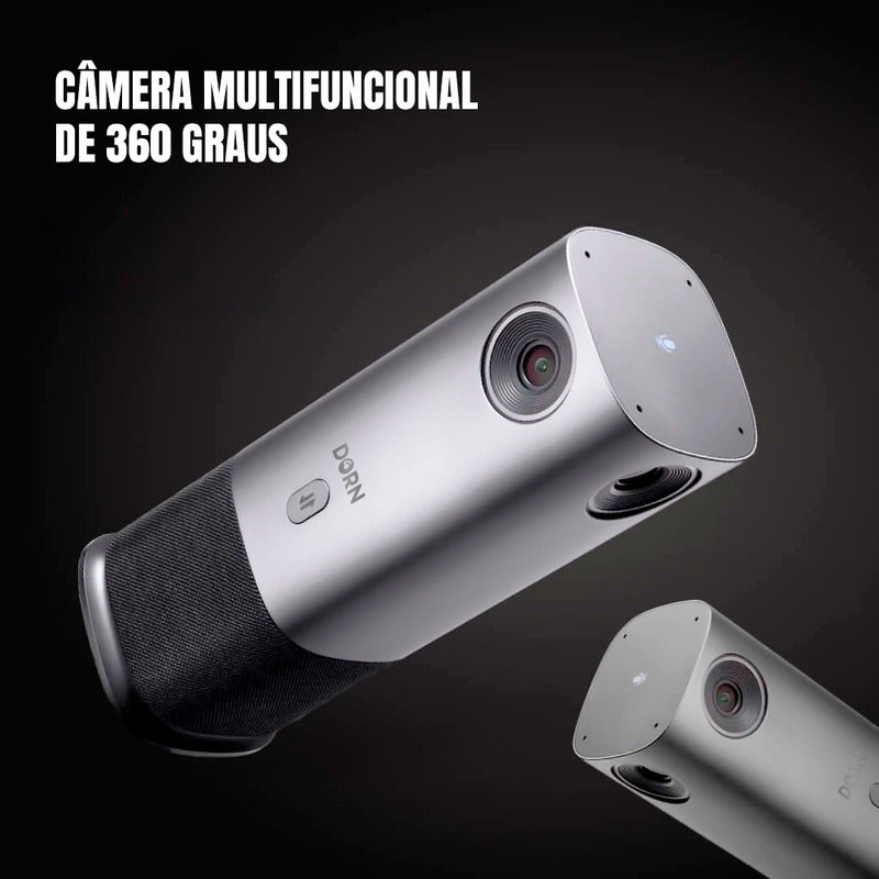 Câmera Videoconferência Dorn Webcam 360 Graus 4 Microfones