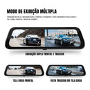 Câmera De Ré + Frontal Com Gravação Retrovisor 9 Polegadas