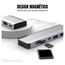 Hub USB-C Dorn 10 em 1 Modular - Docking Station com Conexão Magnética, Saídas Dual HDMI 4K e PD 100W