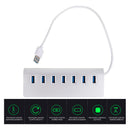 Hub USB 3.0 7 em 1 Dorn - Dock Station com Interruptores Individuais e Carregamento Rápido