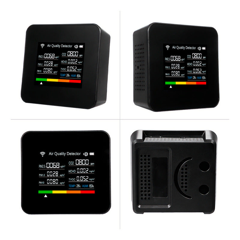 Monitor de Qualidade do Ar Dorn 5 em 1 - CO2, PM2.5, Temp/Umid. - Wi-Fi e Alertas Tuya Smart