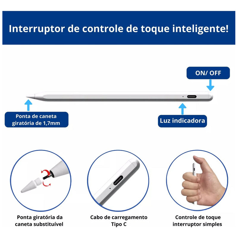 Caneta Stylus P7 Com Palm Rejection Para Android / iPad
