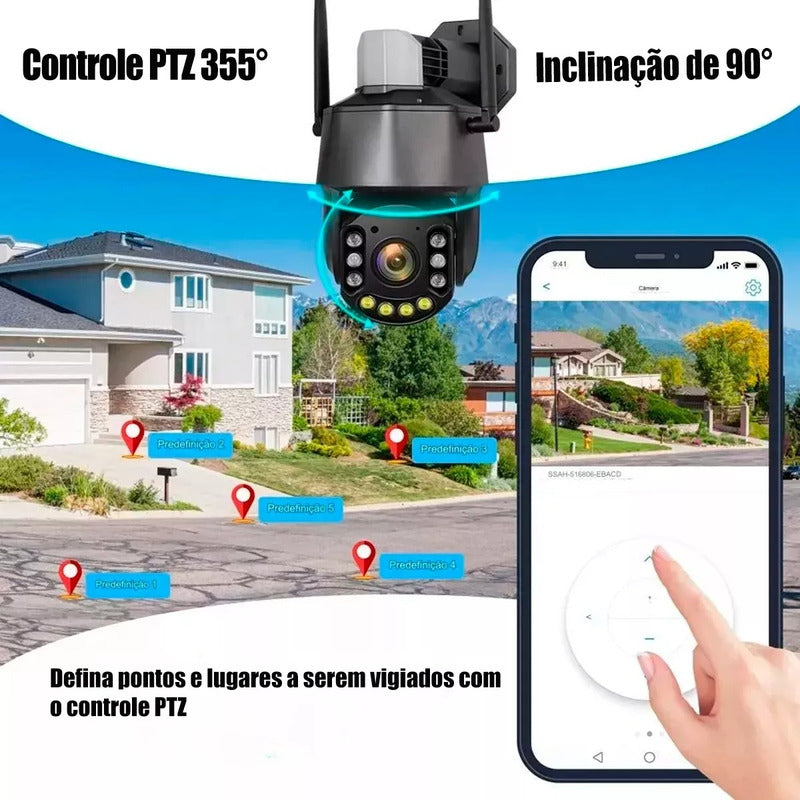 Câmera Externa Ip Prova D'água Infravermelho Wi-fi Zoom 30x