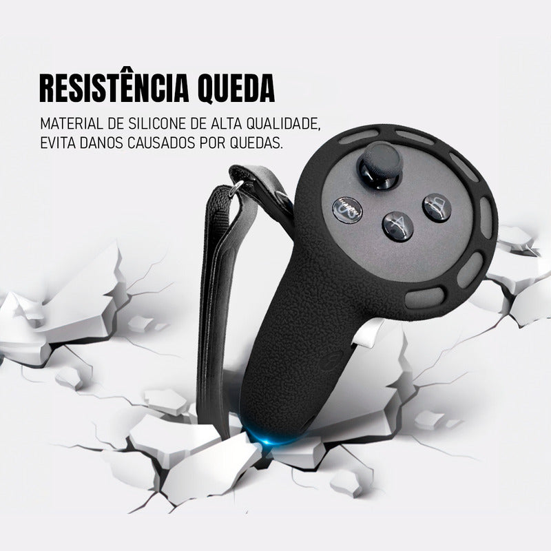 Kit de Proteção Virtua FX 5 em 1 para Meta Quest 3 - Capa, Grips, Máscara Facial e Protetor de Lentes