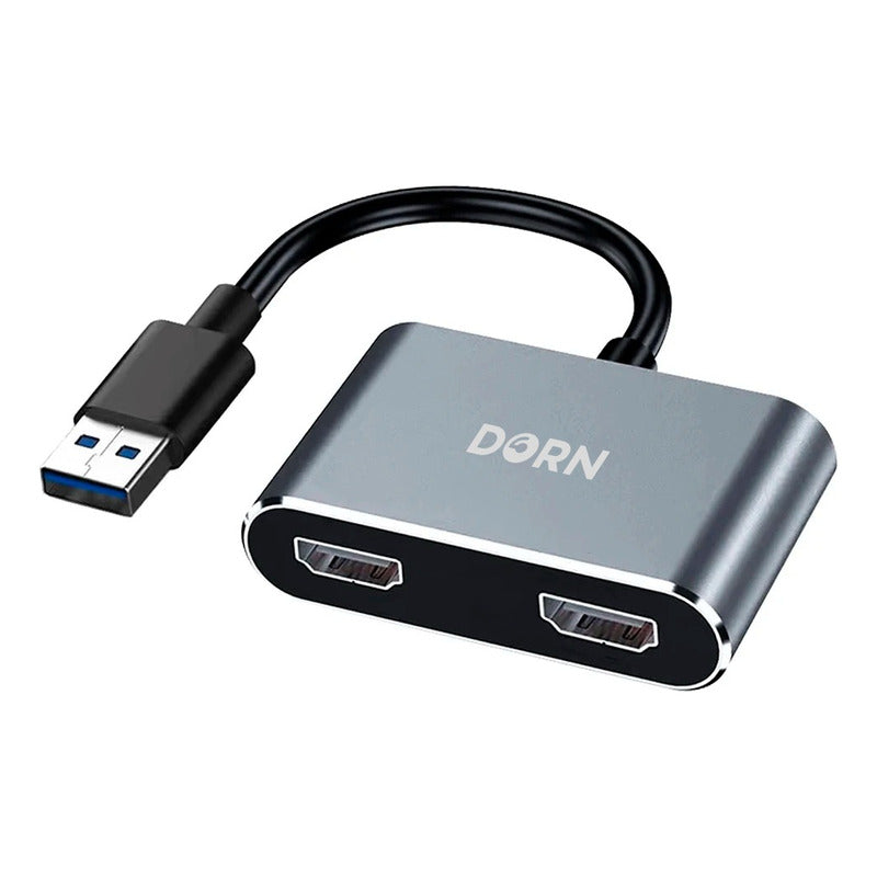 Adaptador Usb 3.0 1x2 Duplo Hdmi P/ Extensor De Tela Windows