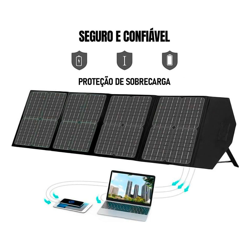 Painel Solar Portátil Dobrável Dorn 200w Usb Usb-c Pd Mc4 Dc